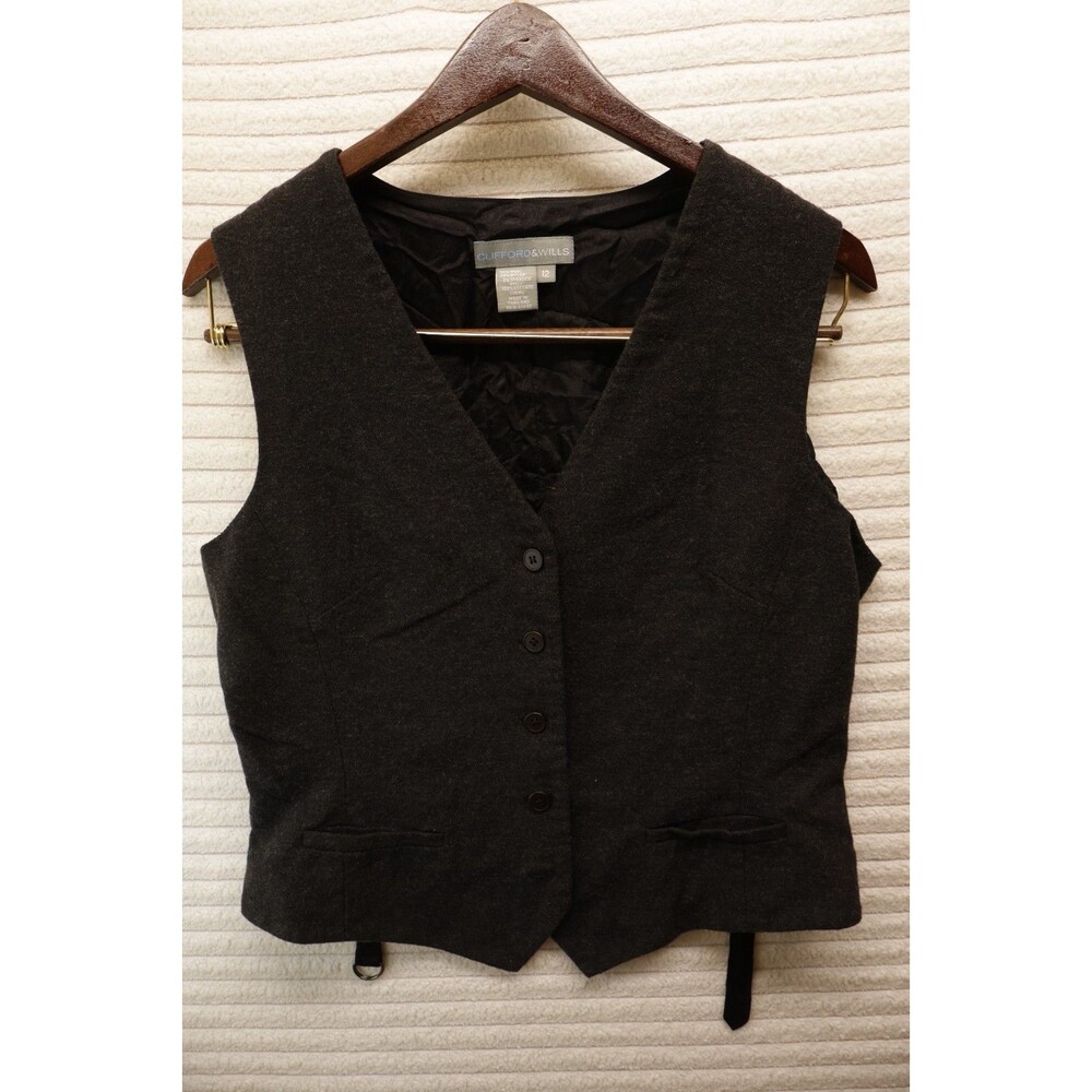 Vintage 90s Clifford & Wills Linen Vest Size 12 Cowboy Style Design Inside
